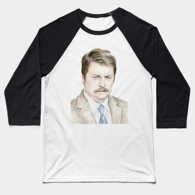 Awesome Swanson Watercolor Baseball T-Shirt by Olechka